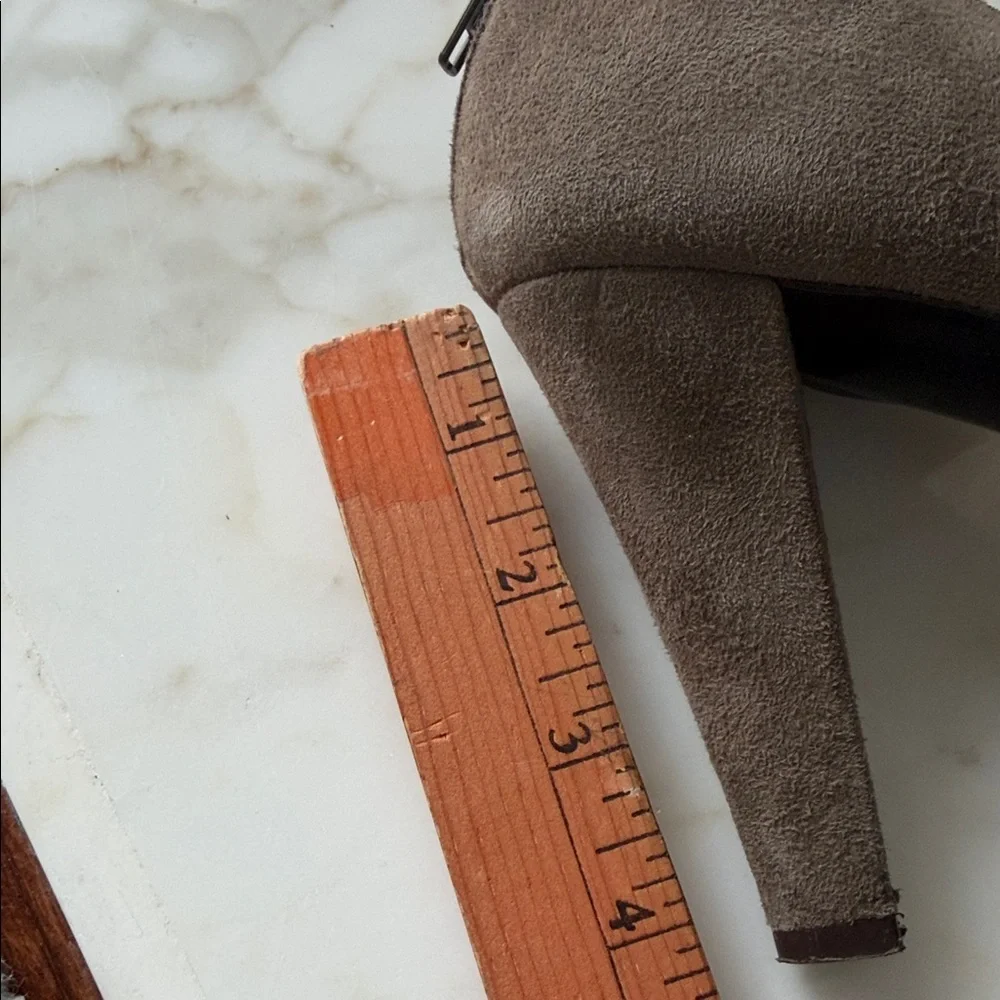 J. Crew Taupe Suede Open-Toe Heels - Picture 4 of 8